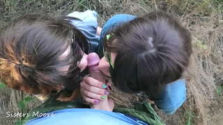 Ruangan Bukkake, Lan tutuk, Lan ngambung - aku nuduhake Bojoku karo StepSis, nyedhot lanang kang jago - POV 3some bj StepSisters Moore